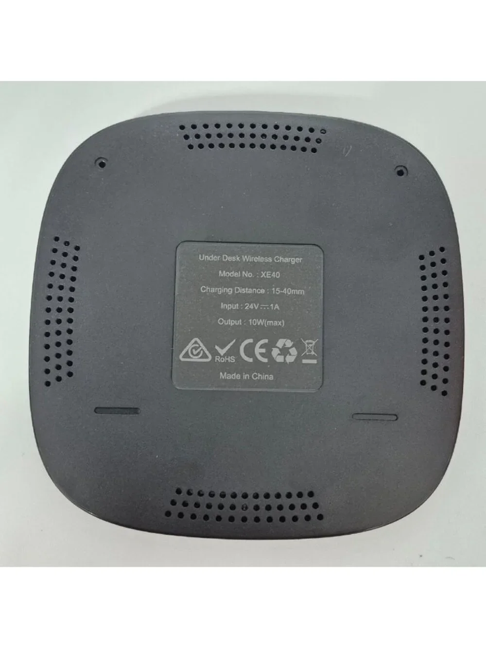 Under Desk Wireless Charger NiiTTER XE40 15-40mm 10W Max Qi Adapter Included